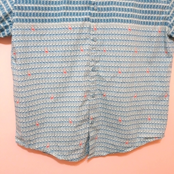 Cubavera Men's flamingo short sleeve button down cotton shirt size Large - Picture 3 of 9